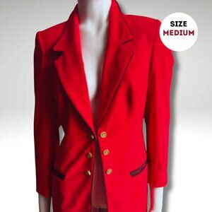 Red Longline Blazer Coat – Size Medium